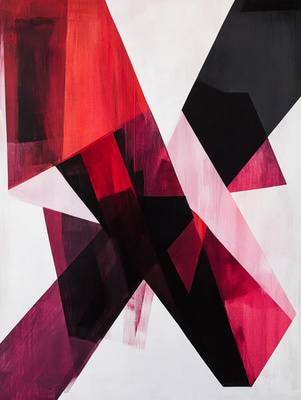 Bold Angular Shapes in Deep Tones - Abstract Painting Art for Creative Prints and Interior Decor