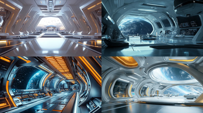 The Obsidian Starport Neo-Gothic Space Nexus - Immersive Neo-Gothic Environment Art for Sci-Fi Creators