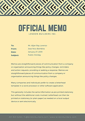 Blue Gray Geometric Memo Template - Sleek Business Communication Design for Professional Meeting Notes
