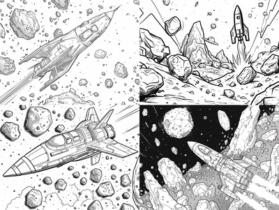 Rocket Ship Coloring Page - Creative Space & Astronomy Coloring for Kids and Educators