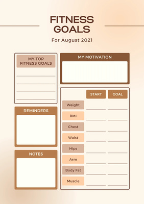 Minimalist Fitness Planner - Brown & Beige Design - Streamlined Workout Tracker Templates for Health & Lifestyle Enthusiasts 2025-2026
