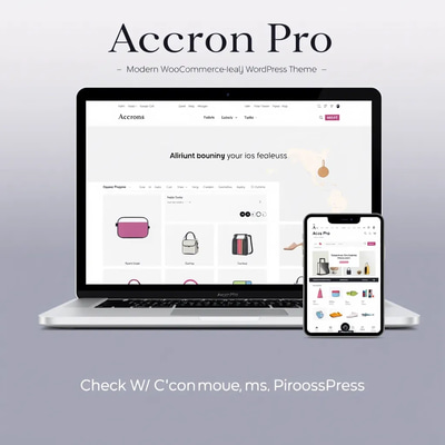 Accron Pro - Modern WooCommerce-Ready WordPress Theme - Sleek Ecommerce Design for Businesses and Creators