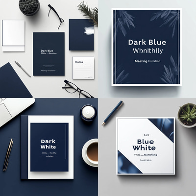 Dark Blue White Monthly Meeting Invitation - Professional Corporate Invite Template for Seamless Business Events