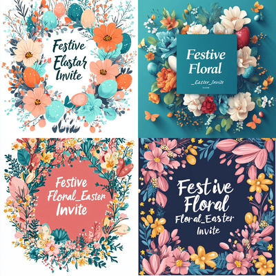 Festive Floral Easter Invite - Elegant Springtime Invitation Template for Memorable Easter Celebrations