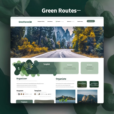 Green Routes Travel Organizer Template - Streamlined Travel Planner for Stress-Free Adventures and Efficient Trip Management