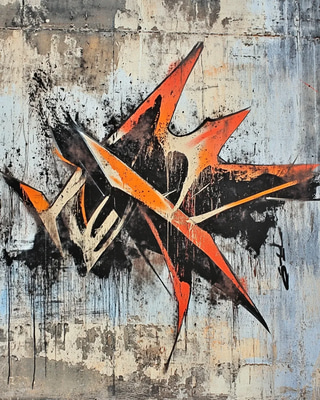 Angular Letter Throw-Up - Dynamic Graffiti Art for Urban Creators and Street Art Projects