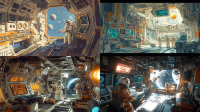Crowded Space Station Pixel Interior - Immersive Pixel Art Scene for Game Developers and Digital Creators