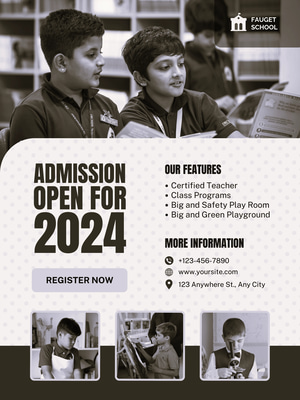 Minimalist Admission Poster - Maroon & Yellow Design - Clean School & Enrollment Template for Professional Education Campaigns