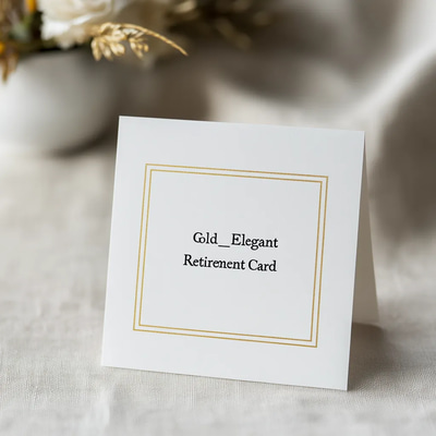 Gold Elegant Retirement Card - Refined Gold-Themed Retirement Invitation for Celebrations and Keepsakes