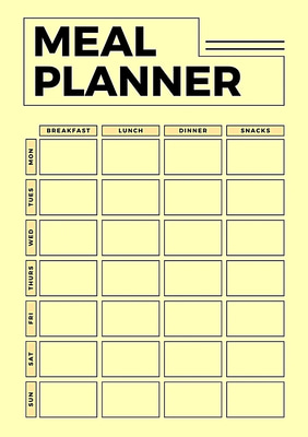 Bold Weekly Meal Planner - Minimalist Beige Style - Clean Health & Fitness Templates for Personal and Professional Use