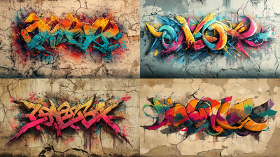 Detailed Graffiti Tag - Urban Ink Studio Street Art Designs for Creative Projects and Digital Artists