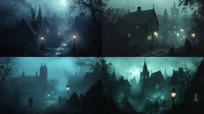 The Forgotten - Village of Whispers - Dark Fantasy Art Collection for Immersive Storytelling and Creative Projects