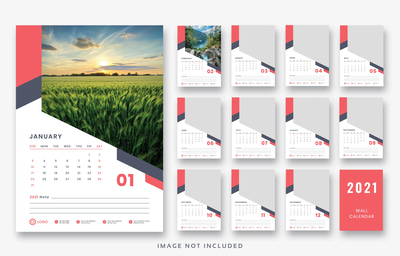 2025 Wall Calendar Template - Print-Ready Edition - Modern Minimalist Calendar Layout for Efficient Year-Round Planning