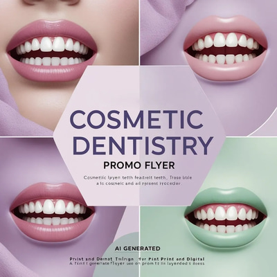 Cosmetic Dentistry Promo Flyer - AI + PNG - Sleek Cosmetic Dental Marketing Flyer for Health Professionals and Campaign Success