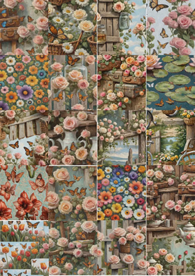 100 Masterpiece Oil Flower Collection - Elegant Floral & Botanical Oil Paint Patterns for Designers and Creatives