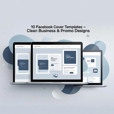 10 Facebook Cover Templates - Clean Business & Promo Designs - Modern Social Media Ads for Brands and Marketers