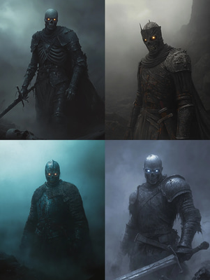 Undead Knight in Foggy Battlefield - Cinematic Horror Art for Dark Fantasy and Gothic Creatives