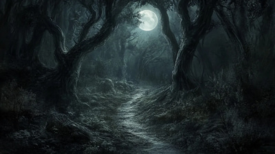 Dark Spectral Figure - Ghostly Gothic Wall Art for Haunted Interiors and Horror Fans