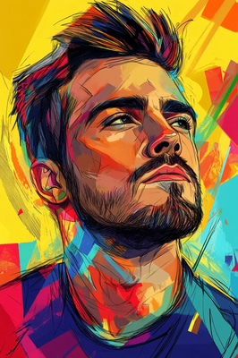 Comic Book Style Digital Portrait of a Man - Dynamic Graphic Portrait Art for Creative Projects and Personal Branding