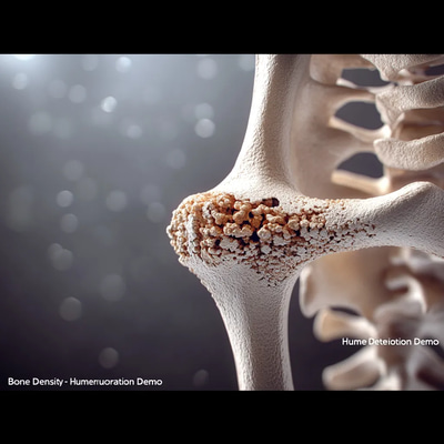 Bone Density Loss - Humerus Deterioration Demo - Cinematic Medical Visual Effects for Health Education and Film Projects