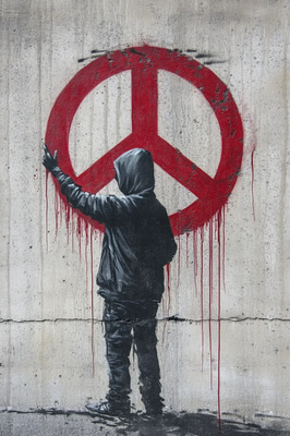 Anonymous Protester Graffiti - Impactful Political & Social Street Art for Contemporary Urban Expression