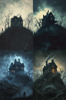 Ghostly Moonlit Mist - Eerie Gothic Wall Art for Atmospheric Horror Décor and Creative Spaces