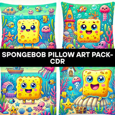 SpongeBob Pillow Art Pack - Playful Craft & Materials Design Bundle for Creative Projects