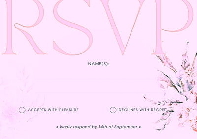 Boho Floral Beige Wedding RSVP Invite - Elegant Invitation Template for Business & Events, Creative Event Planning Professionals