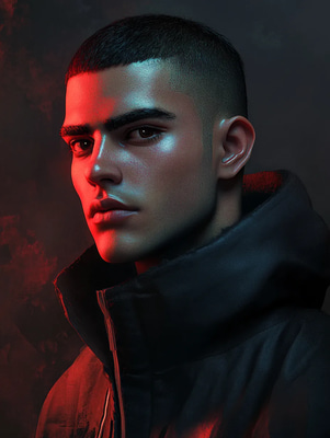 3D Rendered Digital Portrait of a Man - Dynamic Studio-Quality Portrait Art for Creators and Visual Storytellers