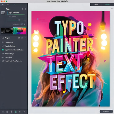 Typo Painter Text Effect Plugin - Creative Photo Editing Plugin with Artistic Text Effects for Designers and Content Creators