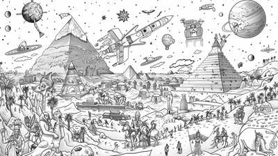 History Timeline Coloring - Educational Coloring Pages for Engaging Learning and Creative Development