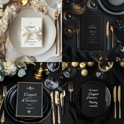 Elegant Fantastic Dinner Party Invitation - Sophisticated Food-Themed Invitation Template for Stylish Event Hosts