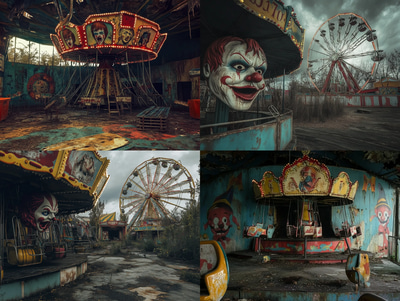 Rusthaven Derelict Carnival of Whispers - Haunting Digital Environment Art for Atmospheric Storytelling and Game Worlds