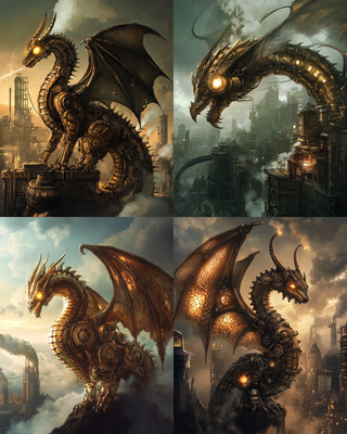 Dreadcoil The Steamscale Behemoth - Immersive Steampunk Fantasy Art for Creators and Enthusiasts