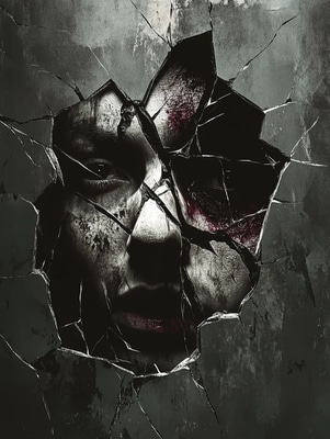 Distorted Face Psychological Horror - Dark Horror Art for Immersive Psychological Thrillers and Creative Projects