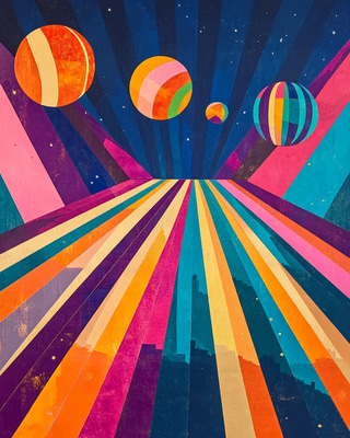 Retro Art Stylized Vintage Object or Scene - LuxeWall Creations Retro Wall Art for Timeless Home & Office Decor