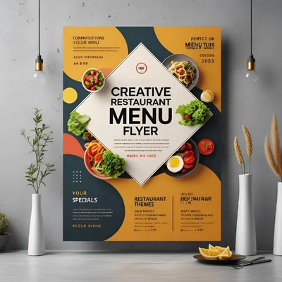 Creative Restaurant Menu Flyer - Unique PSD Themes - Premium Editable Menu Templates for Marketing & Promotions