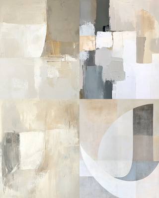Muted Beige & Gray Abstract Tones - Serene Abstract Painting Art for Contemporary Spaces and Creative Projects