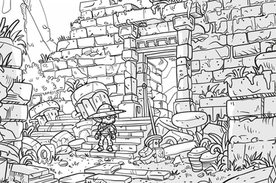 Adventurer Coloring Page - Fantasy-Inspired Coloring Art for Creative Relaxation and Personal Enjoyment