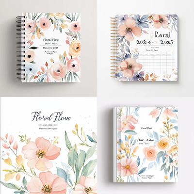 Floral Flow Academic 2024-2025 Planner - Elegant Floral Study Organizer for Students and Educators