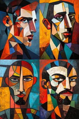 Cubist Portrait - Modern Cubist Portrait Art Collection for Contemporary Creatives and Interior Decor