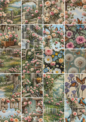 100 Renaissance Floral Oil Patterns - Classic Botanical Textures for Elegant Design and Creative Projects