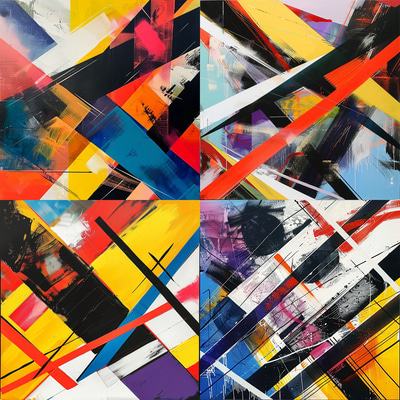 Geometric Abstract Dynamic Diagonals - Modern Geometric Abstraction Art for Creative Designers and Visual Projects