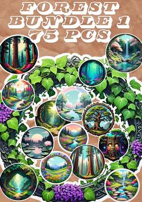 75 Wild Woods Forest Sticker Collection - Vibrant Jungle & Forest Stickers for Creative Projects and Personalization