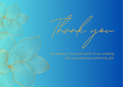 Gold Minimalist Elegant Wedding Thank You Card - Refined Gratitude Note for Sophisticated Wedding Celebrations