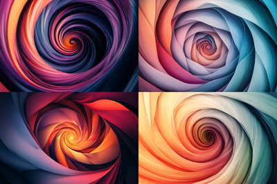 Abstract Spiral Pattern - Digital Illustration - Contemporary Abstract Wall Art for Modern Spaces and Creative Decor