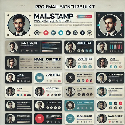 MailStamp Pro Email Signature UI Kit - Premium UX/UI Design Assets for Professional Email Branding and Seamless Integration