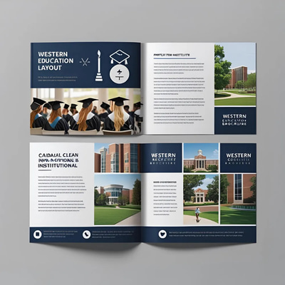 Western Education Brochure - Academic & Institutional Layout - Professional Multipurpose Promo Kit for Educational and Institutional Marketing