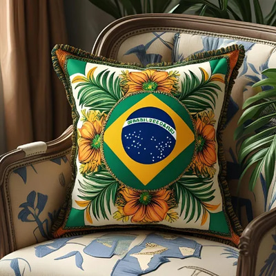 45+ Brazil-Themed Cushion Design - Vibrant Craft and Material Patterns for Home Decor and Creative Projects