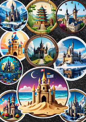 10 Fairytale Castles Free Sticker Bundle - Charming Vinyl-Style Castle & Home Stickers for Creative Projects and Personal Use